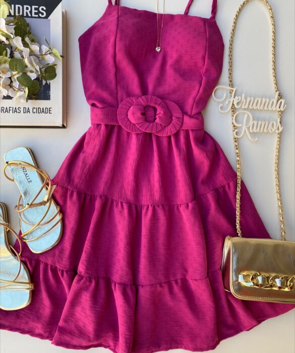 fernandaramosstore com br vestido curto com bojo fucsia com detalhe em amarracao 1