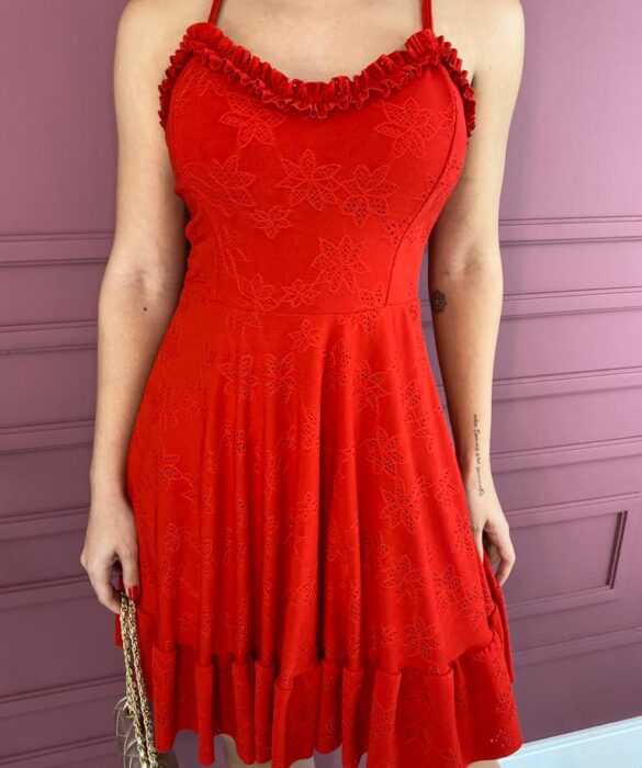 fernandaramosstore com br vestido curto com bojo laise de alca vermelho 2