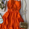 fernandaramosstore com br vestido curto com bojo laranja com detalhe em amarracao 1