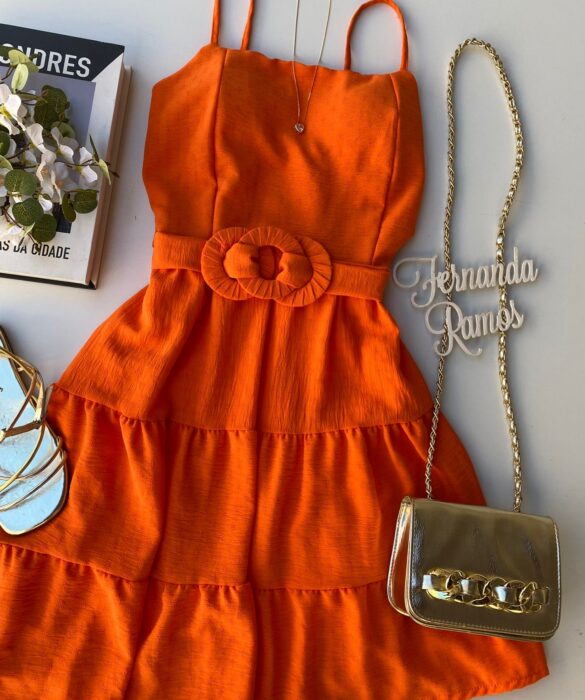 fernandaramosstore com br vestido curto com bojo laranja com detalhe em amarracao 1