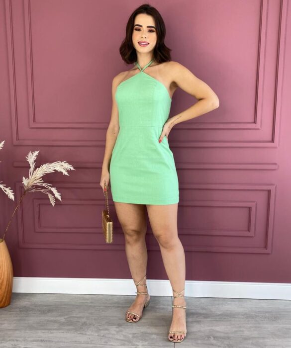 fernandaramosstore com br vestido curto sem bojo frente unica linho verde