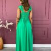 fernandaramosstore com br vestido longo com bojo alca com elastico e babados verde 2