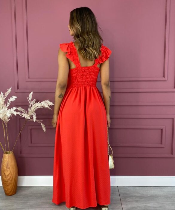 fernandaramosstore com br vestido longo com bojo alca com elastico e babados vermelho 4