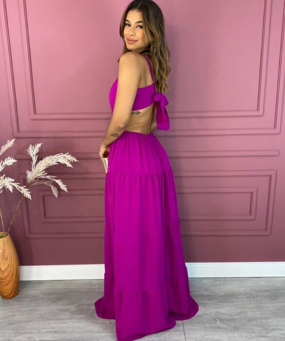 fernandaramosstore com br vestido longo com bojo alca regulavel e abertura fucsia 1