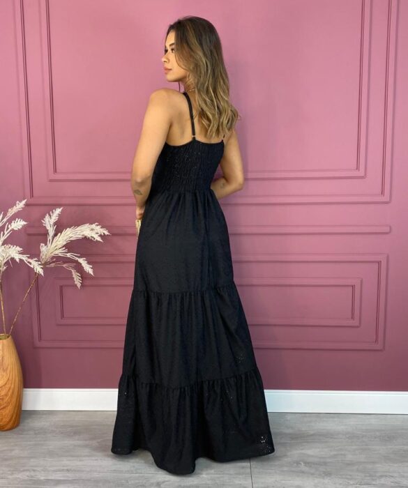 fernandaramosstore com br vestido longo com bojo alca regulavel laise preto 1