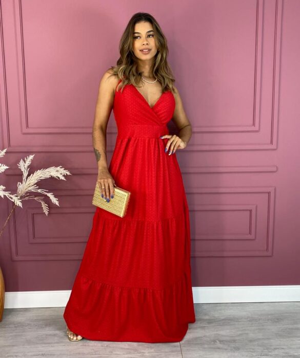 fernandaramosstore com br vestido longo com bojo alca regulavel laise vermelho 1