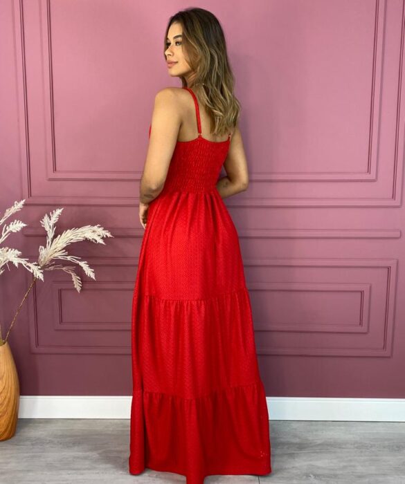 fernandaramosstore com br vestido longo com bojo alca regulavel laise vermelho 3