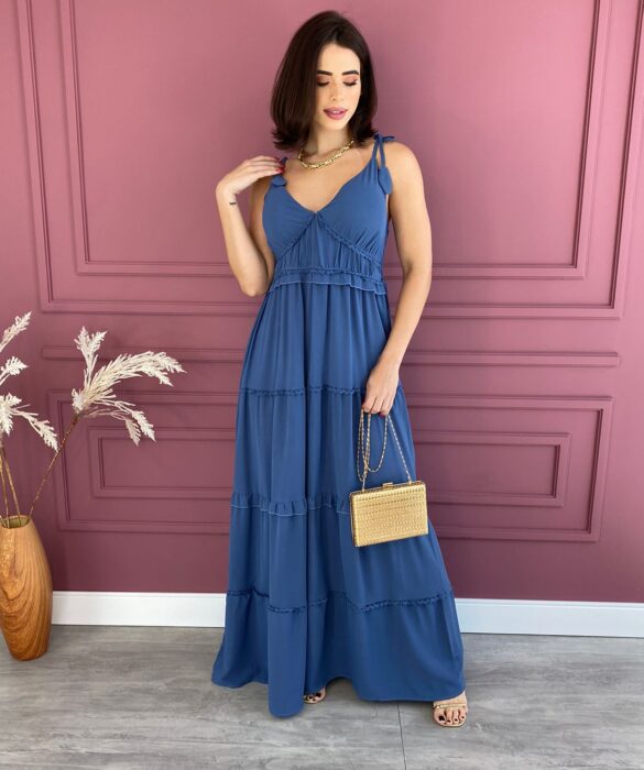 fernandaramosstore com br vestido longo com bojo alcas com amarracao azul 2