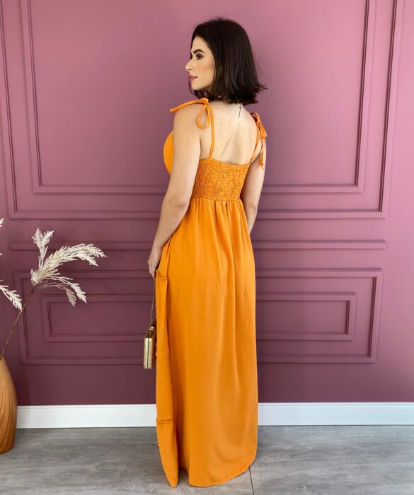 fernandaramosstore com br vestido longo com bojo alcas com amarracao laranja 1