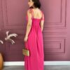 Vestido Longo com Bojo Alças com Amarração Pink - Fernanda Ramos Store