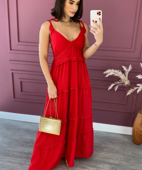 fernandaramosstore com br vestido longo com bojo alcas com amarracao vermelho 1