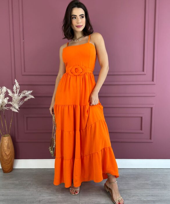 fernandaramosstore com br vestido longo com bojo com detalhe em amarracao laranja 1