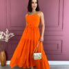 fernandaramosstore com br vestido longo com bojo com detalhe em amarracao laranja