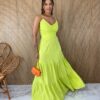 fernandaramosstore com br vestido longo com bojo detalhe franzido alca regulavel verde lima 2