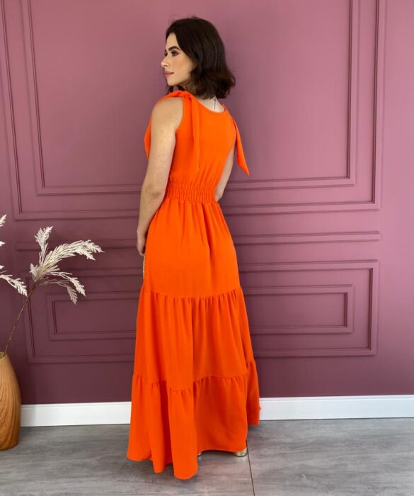 fernandaramosstore com br vestido longo com bojo em camadas amarracao nas alcas laranja 2