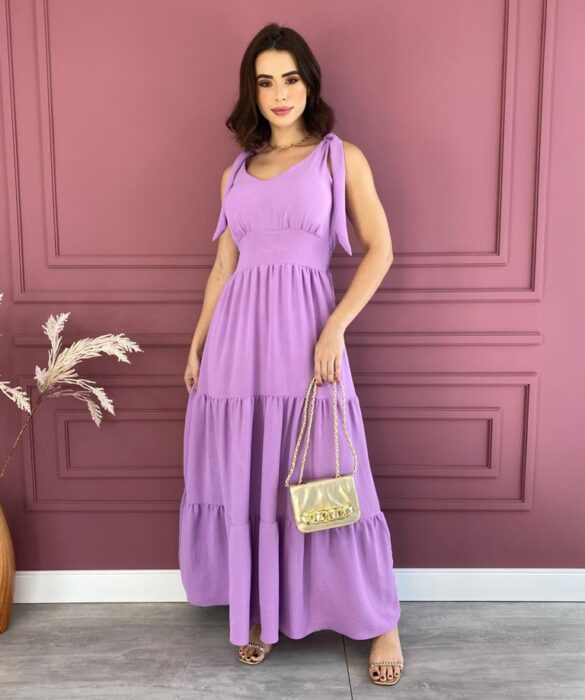 fernandaramosstore com br vestido longo com bojo em camadas amarracao nas alcas lilas 1