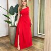 Vestido Longo com Bojo Mula Manca com Fenda Vermelho - Fernanda Ramos Store