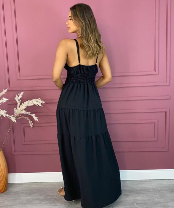 fernandaramosstore com br vestido longo com bojo preto botoes falsos 3