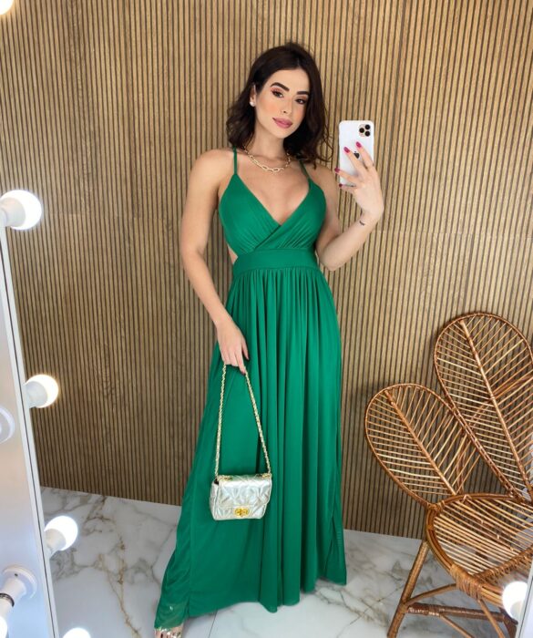 fernandaramosstore com br vestido longo com bojo tule alca regulavel e amarracao verde 2