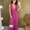 fernandaramosstore com br vestido longo com bojo tule com abertura e amarracao rosa 2