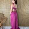 fernandaramosstore com br vestido longo com bojo tule com abertura e amarracao rosa 4