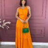 fernandaramosstore com br vestido longo com botoes e amarracao sem bojo laranja