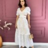 fernandaramosstore com br vestido longo de laise manga curta com amarracao branco 1