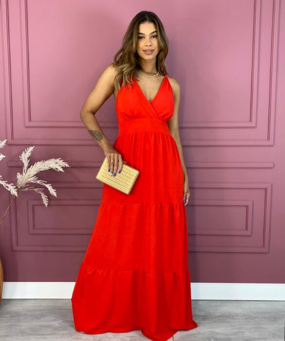 fernandaramosstore com br vestido longo em camadas com bojo e alca regulavel vermelho