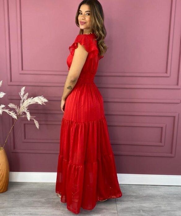 fernandaramosstore com br vestido longo manga curta sem bojo crepe vermelho 3