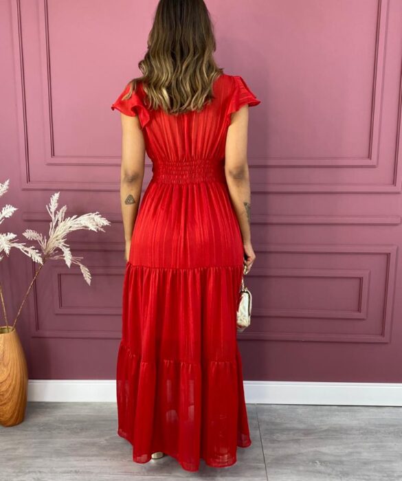 fernandaramosstore com br vestido longo manga curta sem bojo crepe vermelho 4