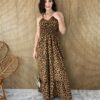 Vestido Longo sem Bojo Animal Print com Lastex Fernanda Ramos Store