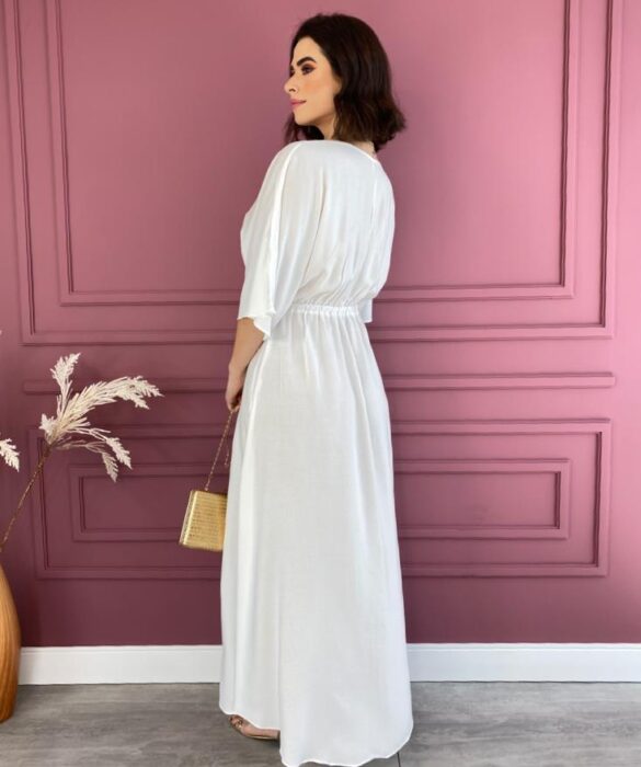 fernandaramosstore com br vestido longo sem bojo com amarracao manga 34 branco 1