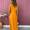 fernandaramosstore com br vestido longo sem bojo com detalhes redondos laranja 4