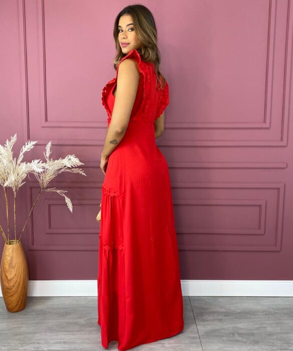 fernandaramosstore com br vestido longo sem bojo com detalhes redondos vermelho 4