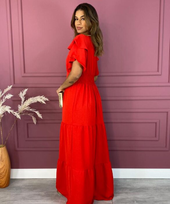 fernandaramosstore com br vestido longo sem bojo decote v manga com babado vermelho 2