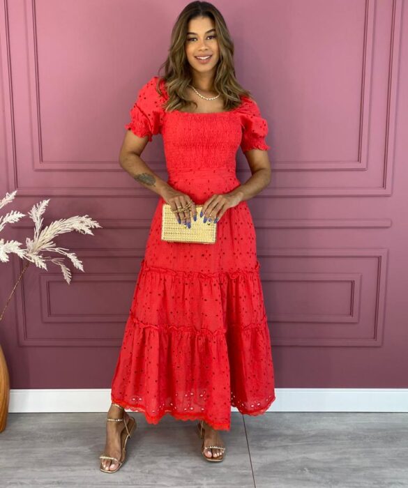 fernandaramosstore com br vestido longo sem bojo laise com lastex vermelho