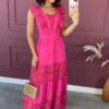 fernandaramosstore com br vestido longo sem bojo pink com detalhes e ziper lateral 2