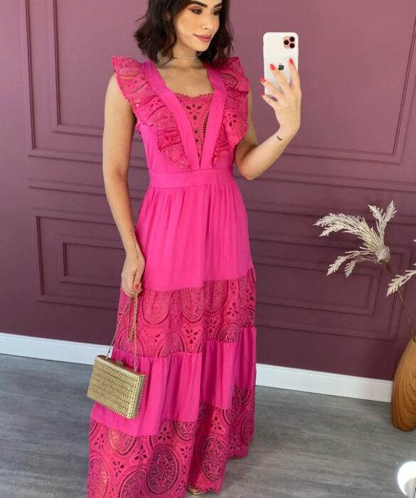 fernandaramosstore com br vestido longo sem bojo pink com detalhes e ziper lateral 2