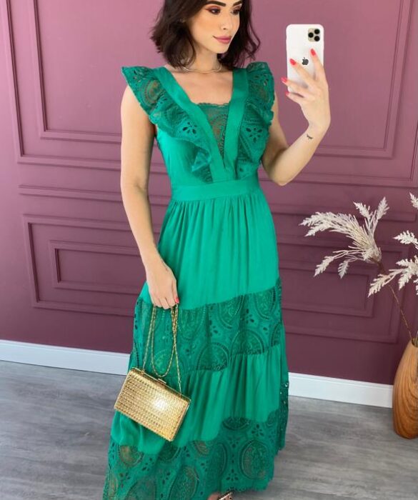 fernandaramosstore com br vestido longo sem bojo verde com detalhes e ziper lateral 1