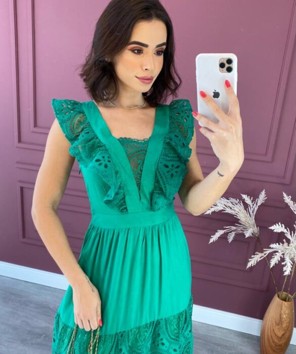 fernandaramosstore com br vestido longo sem bojo verde com detalhes e ziper lateral