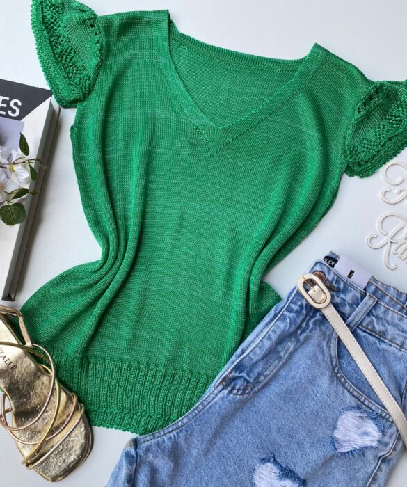 fernandaramosstore com br blusa feminina manga curta tricot com detalhes verde bandeira 1