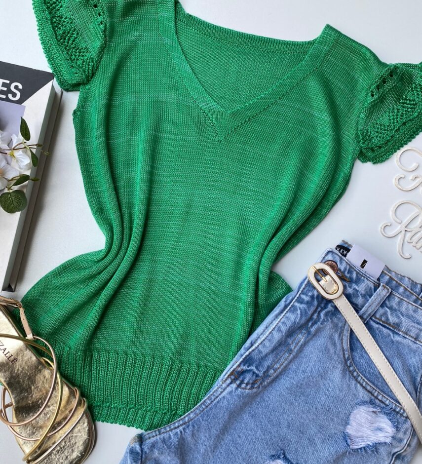 fernandaramosstore com br blusa feminina manga curta tricot com detalhes verde bandeira 1
