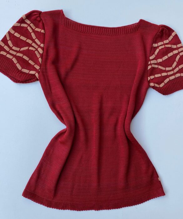 fernandaramosstore com br blusa feminina manga curta tricot com detalhes vermelha 2