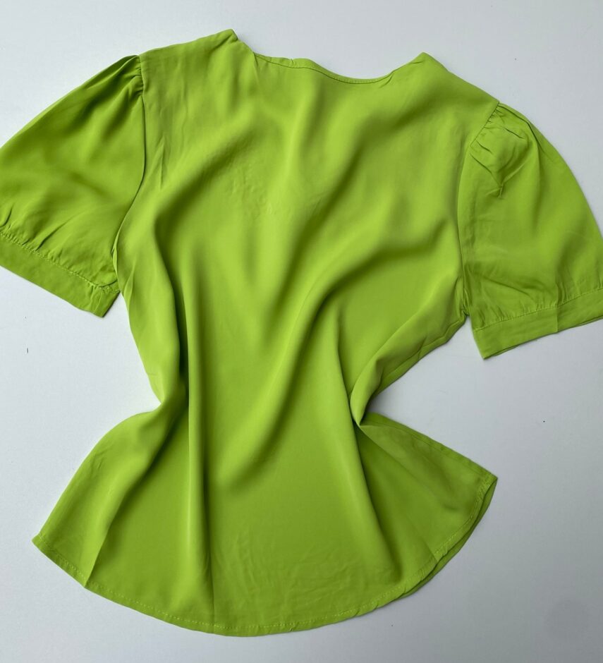 Blusa Manga Curta Feminina Borboletas Verde - Fernanda Ramos Store