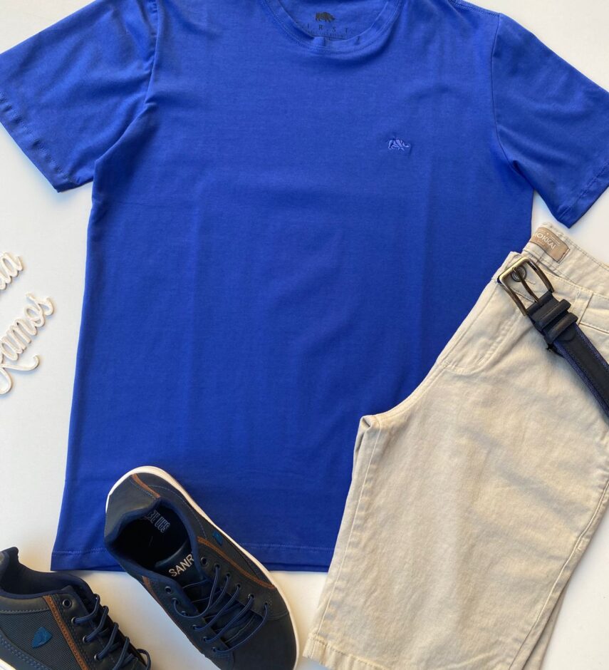 Camiseta Masculina Basic Azul Royal - Fernanda Ramos Store