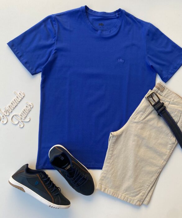 Camiseta Masculina Basic Azul Royal - Fernanda Ramos Store