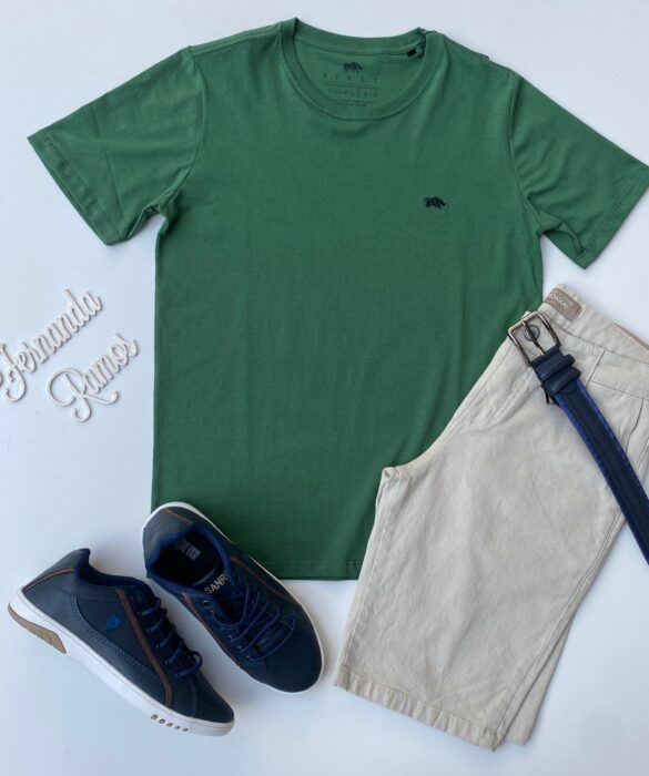 Camiseta Masculina Basic Verde Musgo Fernanda Ramos Store