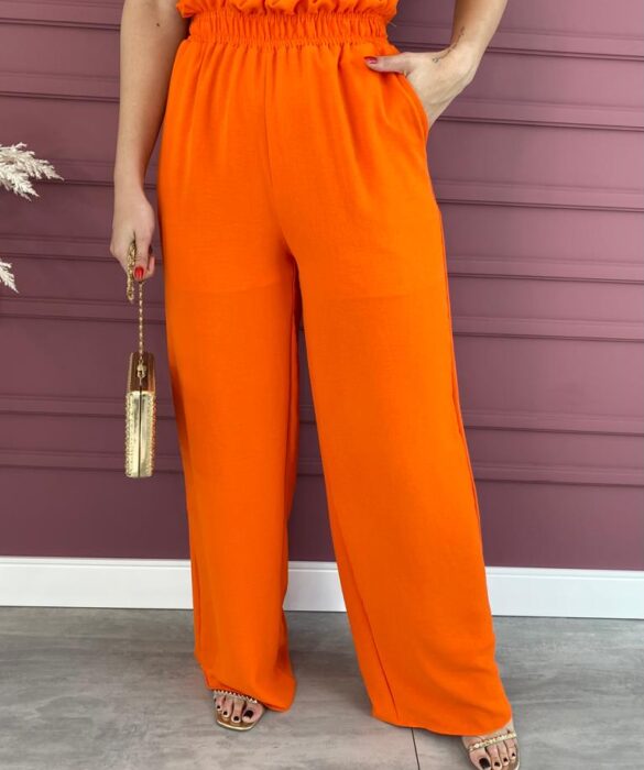 fernandaramosstore com br conjunto feminino cropped com bojo e calca pantalona laranja