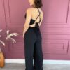 Conjunto Feminino Cropped com Bojo e Calça Pantalona Preto - Fernanda Ramos Store