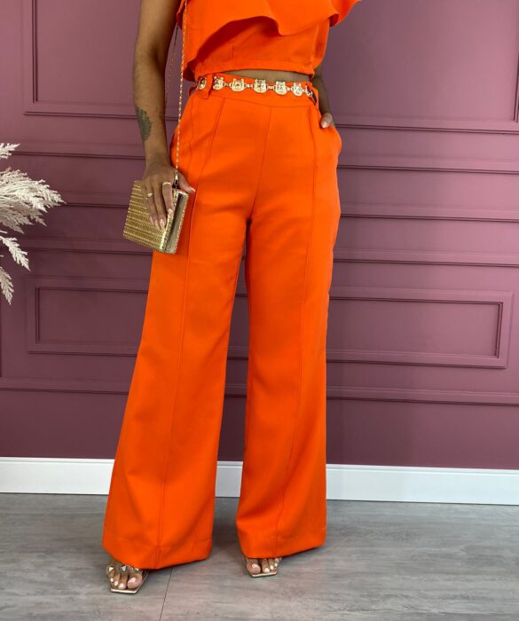 fernandaramosstore com br conjunto feminino cropped sem bojo e calca pantalona laranja 1